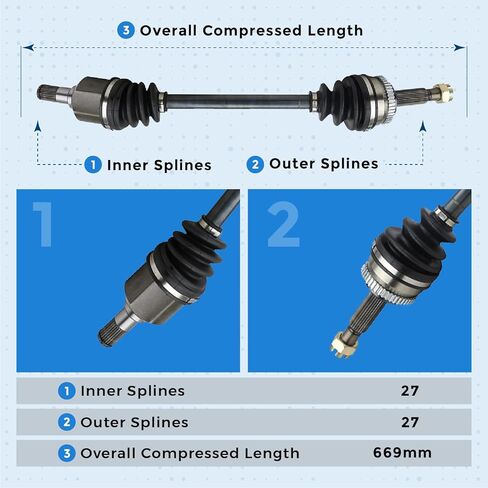 مجموعة عمود المحور السيرة الذاتية للسائق الأمامي الأيسر لسيارة Hyundai Elantra Sedan 2007-2010 in Kuwait