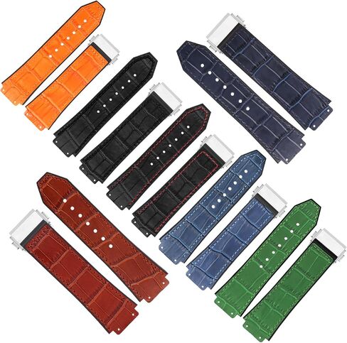 Men's Leather Strap Compatible for 25mm Hublot Big Bang Series Ladies outdoor work waterproof watch band wrist strap with buckle in Saudi Arabia