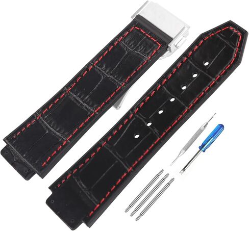 Men's Leather Strap Compatible for 25mm Hublot Big Bang Series Ladies outdoor work waterproof watch band wrist strap with buckle in Saudi Arabia