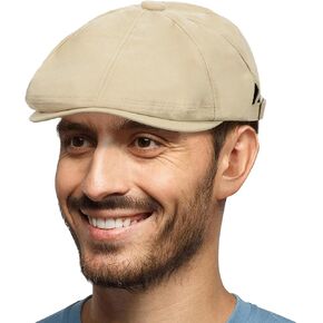 PanPacSight Men's Vintage Newsboy Gatsby Hat, Flat Ivy Cabbie Spring & Summer Light Weight Newsboy Cap for Men