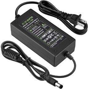 DC 12V 3A Power Adapter, US Plug, 4.6FT Power Cord, 36 Watt AC 100-240V to DC 12Volt Transformers, Switching Power Supply for LED Strip Light, Camera, Wireless Router 2.1mm X 5.5mm