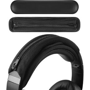 Geekria Medium Cooling-Gel Hook and Loop Headband Cover + Headband Pad Set Protector No Tool Needed Compatible with Razer, JBL, Plantronics, Sennheiser, Logitech, Hyperx, Corsair Headphones