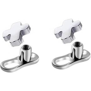 Kokoma 14G Cross Dermal Anchor Tops and Base G23 Titanium Microdermals Piercing Dermal Piercings Surface Skin Piercing Body Piercings Studs Punk Jewelry Hypoallergenic