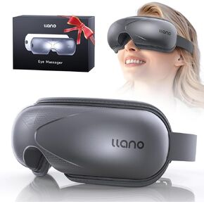 Llano Christmas Gift,2024 Latest Upgrade Eye Massager with Heat, Portable Eye Massage with Bluetooth Music, Smart Eye Mask Massager Sleep Mask Foldable Face Massager for Relax Dark Circles Dry Eyes