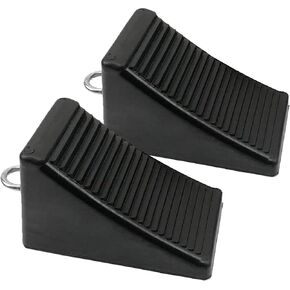 AFA Tooling - Heavy Duty Rubber Wheel Chocks w/Eyebolt Tie Off Handles - RV Wheel Chock for Front & Back Tires - Quick Grip Ribbed Design - Great for Your Camper, Trailer, RV, Truck, Car, ATV - 4 Pack