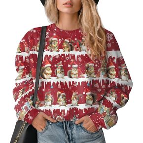 Animal Knit Crewneck Mens Christmas Ugly Sweater, Unisex Long Sleeve Sweatshirt in Kuwait