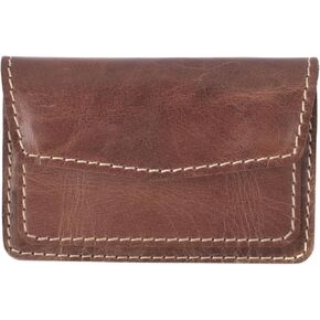 Sleek Leather Card Holder Wallet, Premium Genuine Leather Slim Credit Card Case, Compact Classic ID Card Sleeve, Minimalist Wallet for Men & Professionals (Dark Brown)