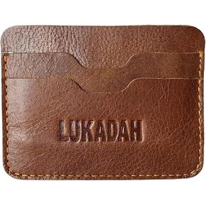 Card Holder Handmade Leather Genuine Full Grain Leather Wallet Ultra Slim CC Holder for Men Women | Minimalist Secure Thin Credit Card Holder by Lukadah, Style 4, Minimalist