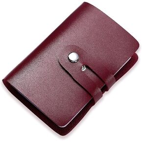 RFID Business Card Organizer,Credit Card Holder Case Keeper Organizer Business,Single Side Soft PU Leather with RFID Protection 26 Card Slots Card Holder Case for Men & Women Slim Minimalist (Red)