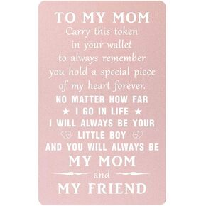 TANWIH Mom Mothers Day Card Gifts - Unique Mom Birthday Gifts from Son, Metal Engraved Wallet Card