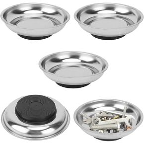 5 PCS 6 Inch Round Magnetic Parts Trays, Stainless steel 6 Inch Magnetic Tray, Magnetic Parts Tray, by GENHAKON