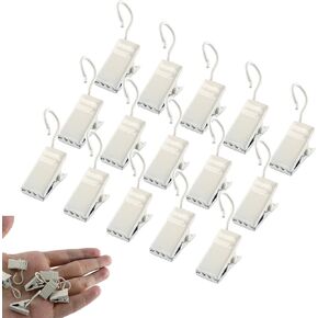 100PCS Small White Metal Curtain Hangers Clips, 1.3 Inch Heavy Duty Hook Clip for Home Decoration, Photos, Art Craft Display and Indoor Outdoor Activities Supplies