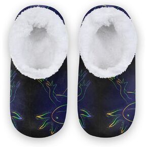 Kids Toddler Home House Slippers Non Slip Travel Rainbow Axolotl Winter Warm Fur Indoor Slipper Household Shoes for Boys Girls, 9-11