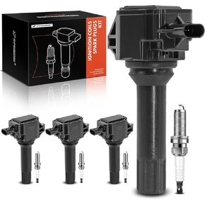 A-Premium Set of 4 Ignition Coil Pack and Iridium Spark Plugs Compatible with Subaru Outback 2013-2014, Forester 2014-2016, Impreza 2013-2015, XV Crosstrek 2013-2014, Legacy 2013-2014, 2.0L 2.5L