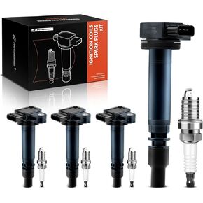 A-Premium Set of 4 Ignition Coil Pack and Iridium Spark Plugs Compatible with Toyota Tacoma 2000-2004, 4Runner 2000, 2.4L 2.7L