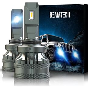 BEAMTECH H13 Bulbs, 9008 G-XP Chips Canbus Ready Fog Light 600% Brighter High Power 6500K Xenon White 360 Degree Lighting Plug N Play, Pack of 2