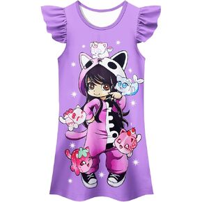Girls Game Dress Casual Graphic Dress Birthday Gift Party Dresses Homewear