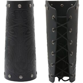 Viking Bracers Medieval Leather Bracers Embossed Wolf Leather Arm Guards Cuff Leather Gauntlet Armband Bracers