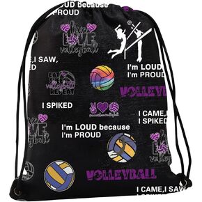 JYTAPP Volleyball Bag Volleyball Stuff Volleyball Gifts Drawstring Bag for Volleyball Sport Lover Volleyball Gym Bag