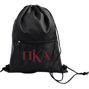 Sorority Shop Pi Kappa Alpha Fraternity Black Drawstring Backpack, Sports Bag, Travel Carryall