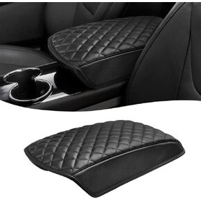 KBH Center Console Armrest Cover for Ford Edge 2011 2012 2013 2014, Vinyl Leather Interior Accessories, Car Arm Rest Cushion Pad, Anti-Scratch, Black