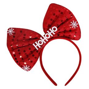 BELSITA Christmas Headband Red Snowflake Sequins Hair Bands Princess Dress Hair Accessories Christmas Bow Headbands Cute Head Hoop for Women Girls Holiday Party Costume Supplies Gift