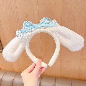 IGMaryBox Cute Lolita Headband White Long Ears Puppy Headband Anime Cosplay Headband Halloween Cosplsy Costume Accessories Christmas Cosplay Hairbands