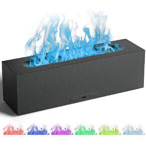 Flame Diffuser for Essential Oils - 200ml Ultrasonic Aroma Diffusers with 7 Color Flame Light Aromatherapy Diffuser & Cool Mist Humidifier for Home, Office, Bedroom, Type-c Cable, Auto-Off Protection
