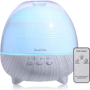 BlueHills 2500 ML XL Essential Oil Diffuser Aroma Humidifier with Timer for Large Home Decor Baby Rooms Big Huge 2.5 L Capacity Long Run Color Changing Lights Decorative Design High Mist White- F002
