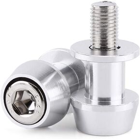 Swing Arm Spool, 8/10mm Motoycle CNC Aluminium Alloy Swing Arm Spool Sliders Stand Swingarm Bobbins (8mm-Silver)