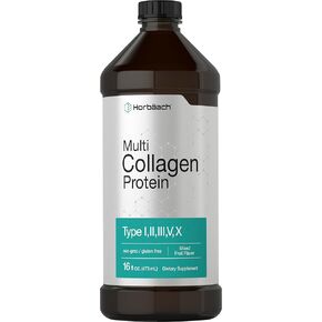 Horbaach Multi Collagen Protein 16 fl oz | Fruit Flavor | Liquid Collagen Peptides | Type I, II, III, V, X | Non-GMO, Gluten Free Supplement