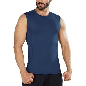 Men's Compression Shirts Tank Top Sleeveless Workout Gym Base Layer Slimming Undershirt Quick-Dry Muscle Vest