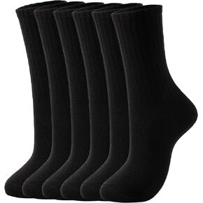 SHIZEN Women's Crew Socks Casual Athletic Lightweight Breathable Socks 3-6 Pairs Pack Size 6-11