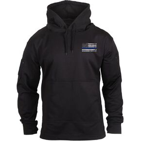 Rothco Conceal-Ops Thin Blue Line Hoodie – Tactical Hooded Sweatshirt with Distressed American Flag Graphics