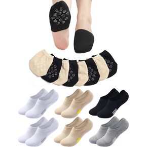 8 Pairs Toe Socks Liner Half Socks for Women & 6 Pairs No Show Socks Womens Cushioned Athletic Ankle Sports Running Socks for Mule Sneaker Casual Shoes