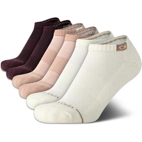 Calvin Klein Women's No Show Socks - 6 Pack Cushioned Comfort Athletic Performance Low Cut Socks for Women (Shoe Size: 4-10)
