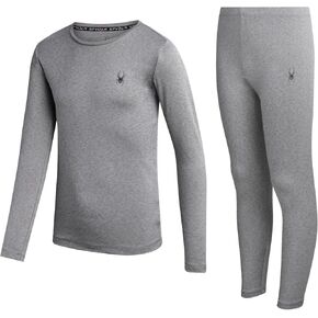 Spyder Kids Thermal Underwear Set - 2 Piece Brushed Back Fleece Lined Long Johns Base Layer Set for Boys and Girls (4-18)