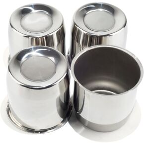 3.31inch Stainless Steels Trailer Wheel Center Caps Fit 3.31" Center Bore Truck Trailer RV SUV Wheels Rims, 4Pcs High Gloss Black Hub Covers, Inside Height 2.2in