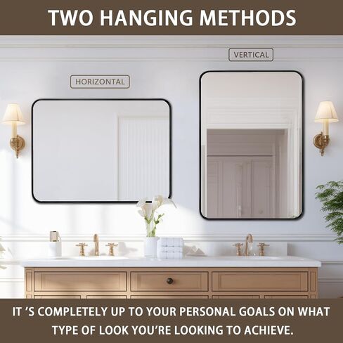 Bathroom Mirror for Over Sink 12x16in Mirror for Wall-Mounted Vanity,Large/Small Bathroom Mirrors for Entryway/Farmhouse Modern Framed Rectangle Espejo,Black Frame Bathroom Mirror in Saudi Arabia