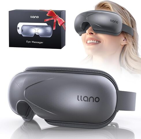 Llano Christmas Gift,2024 Latest Upgrade Eye Massager with Heat, Portable Eye Massage with Bluetooth Music, Smart Eye Mask Massager Sleep Mask Foldable Face Massager for Relax Dark Circles Dry Eyes in Saudi Arabia
