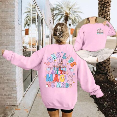 سويت شيرت Magic Kingdom للنساء: Long Live All The Magic We Made Tshirt Magical Castle Vacation Pullover in Kuwait