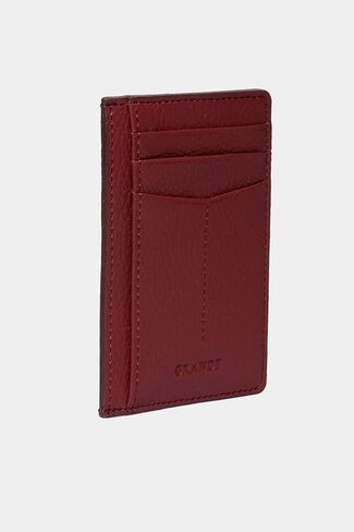 grande 3605 Genuine Leather Card Holder For Women and Men Minimalist Small Pocket Wallet Slim Vertical Card Case (Burgundy) in Saudi Arabia