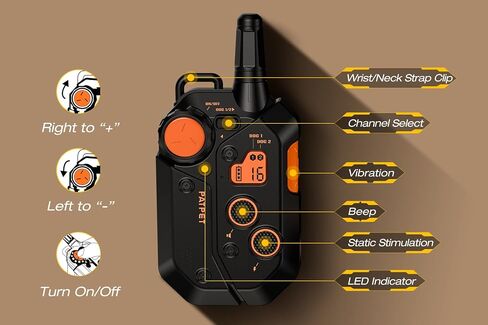 PATPET Dog Shock Collar for 60-100 lbs Dog - Waterproof 3/4 Mile Range E Collar, Dog Training Collar with Remote(15-150lbs) in Saudi Arabia