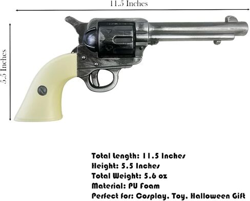 11.5 Inch Wild West Costume Prop Redemption Classic Foam Western Revolver Cowboy Sheriff Great for Costume and Cosplay, Halloween and Xmas Gift (B) in Saudi Arabia