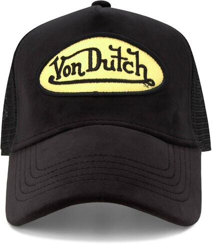 Von Dutch Unisex Trucker Hat - Plush Curved Bill Mesh Back Retro Classic Adjustable Snapback Baseball Cap for Men and Women in Saudi Arabia