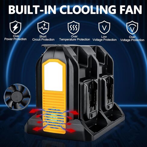 350W Portable Power Supply Inverter Power Adapter for Dewalt 20V MAX Li-ion Battery DC 20V to AC 120V Converter with AC Output, USB Port, Type-C Port, 300LM LED Light for Camping Emergency in Saudi Arabia