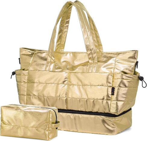 Travel Duffel Bag for Women, 50L Weekender Bag, Gym Bag with Shoes Compartment, Carry on Overnight Bag with Toiletry Bag for Travel Trip Camping, Black in Saudi Arabia