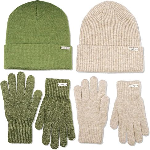 Nicole Miller New York womens Hat and Glove Set for Women Pack of 2 Winter Beanie Hats Soft & Warm Gloves Sets in Kuwait