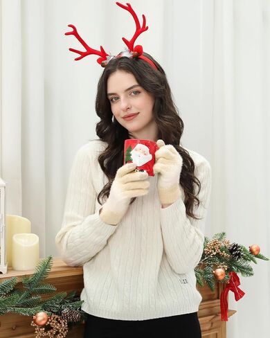 FZ FANTASTIC ZONE Womens Winter Gloves for Cold Weather Touch Screen Texting Warm Gloves Knit Thermal Gloves Gifts for Women in Kuwait