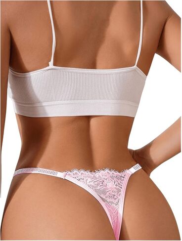 Milumia Women Cheeky Sexy Lace Thongs Panties Low Rise G-String Underwear in Saudi Arabia